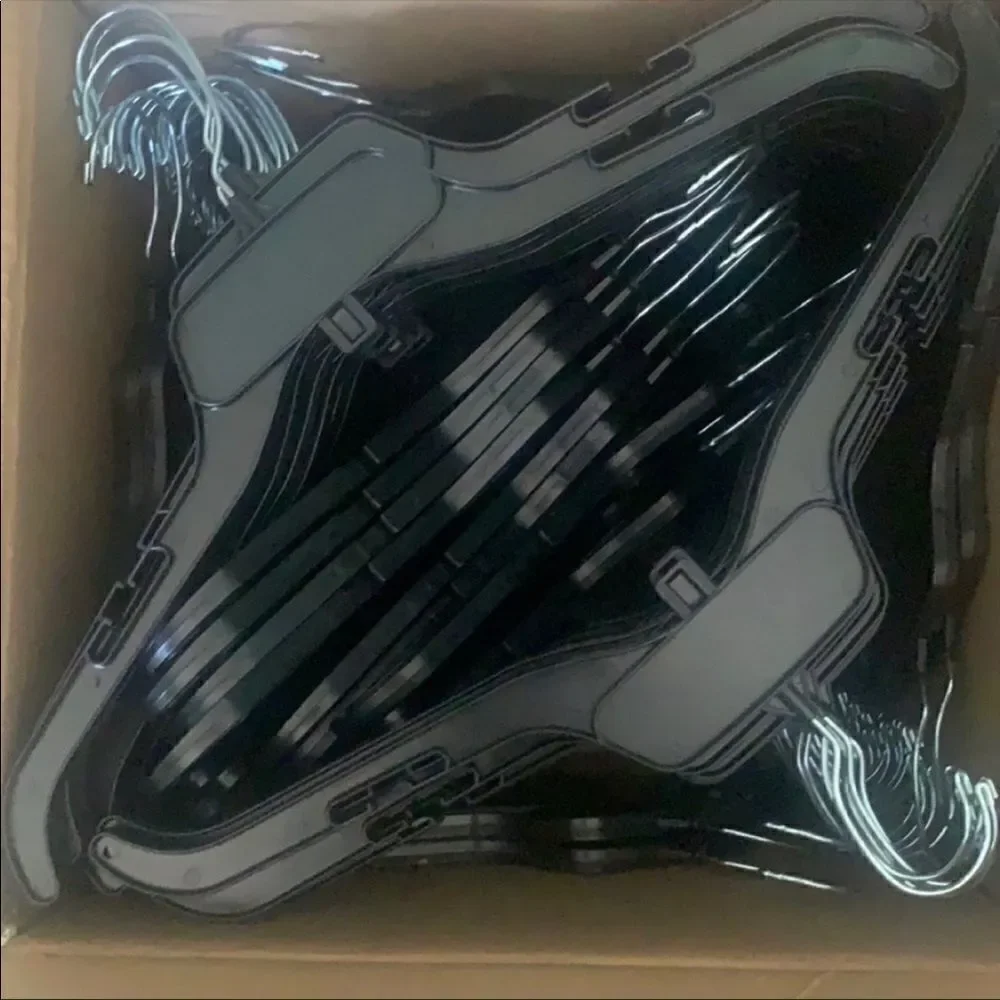 25 Black 17” Plastic Hangers BUNDLE 25